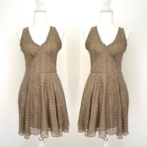 Morgan de toi gold v neck mini dress size M